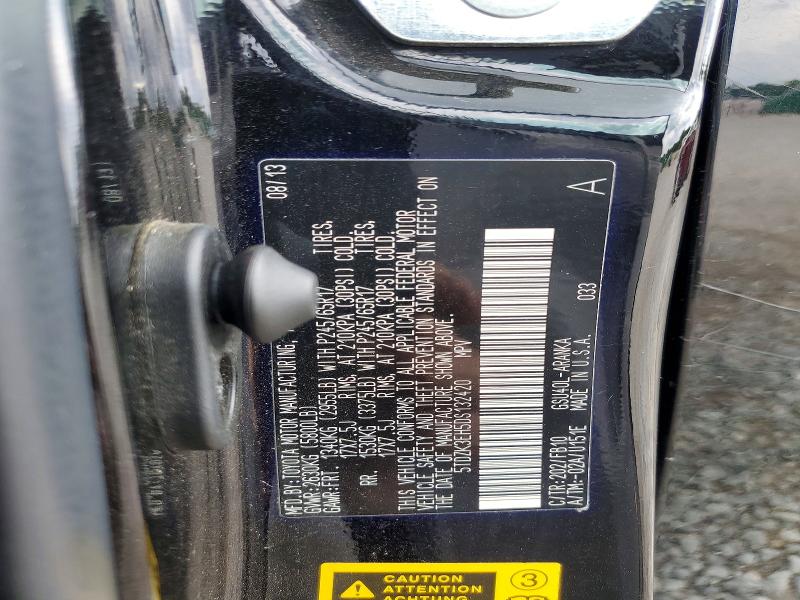 60252856 :رقم المزاد ، 5TDZK3EH5DS132420 vin ، 2013 Toyota Highlander مزاد بيع