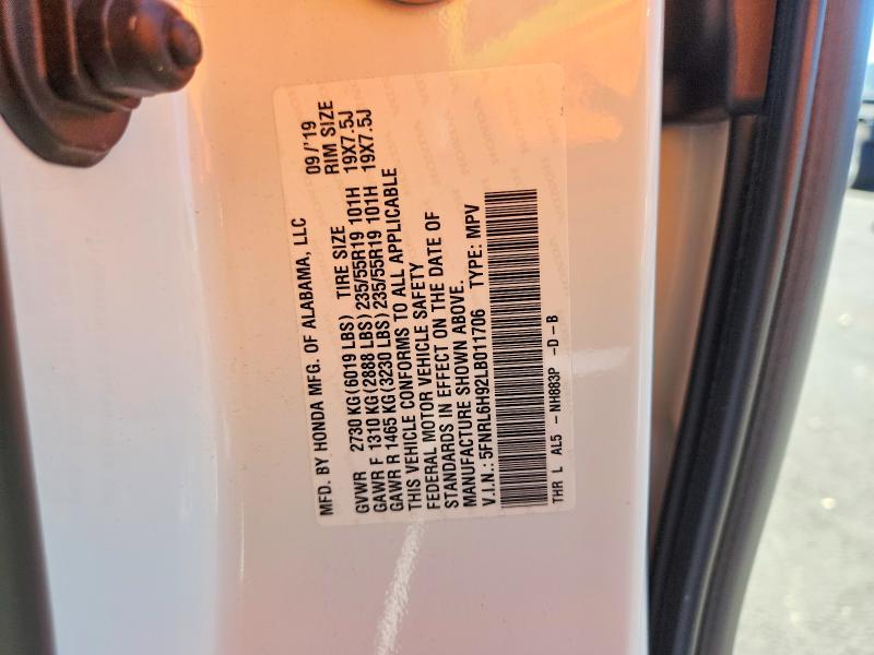Продаж на аукціоні авто 2020 Honda Odyssey, vin: 5FNRL6H92LB011706, номер лоту: 60701826