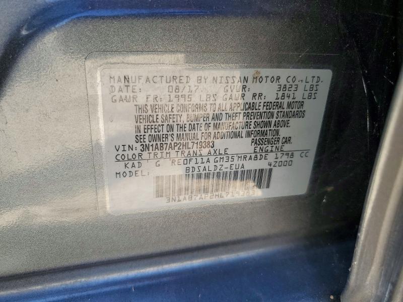 Продажа на аукционе авто 2017 Nissan Sentra, vin: 3N1AB7AP2HL719383, номер лота: 61692126