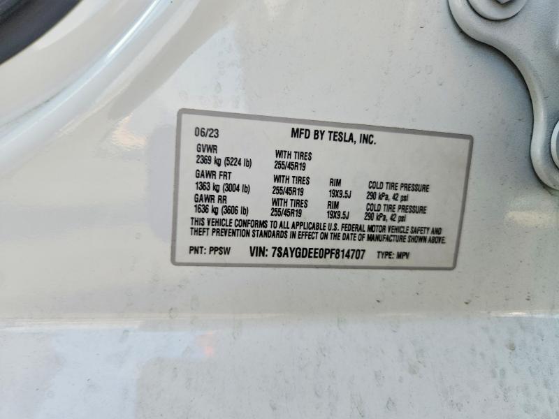 Aukcja sprzedaży 2023 Tesla Model Y, vin: 7SAYGDEE0PF814707, numer aukcji: 61324186