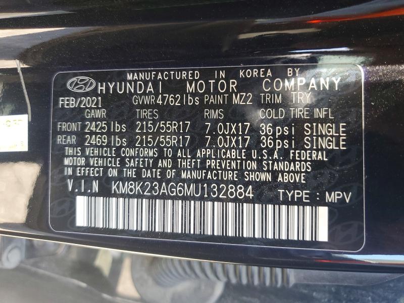 Продажа на аукционе авто 2021 Hyundai Kona, vin: KM8K23AG6MU132884, номер лота: 61887966