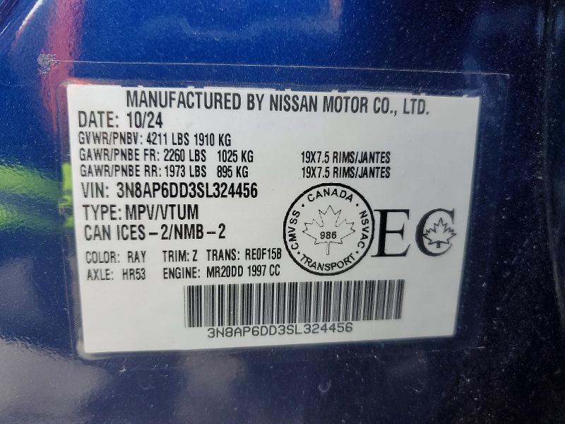 Aukcja sprzedaży 2025 Nissan Kicks, vin: 3N8AP6DD3SL324456, numer aukcji: 61510566
