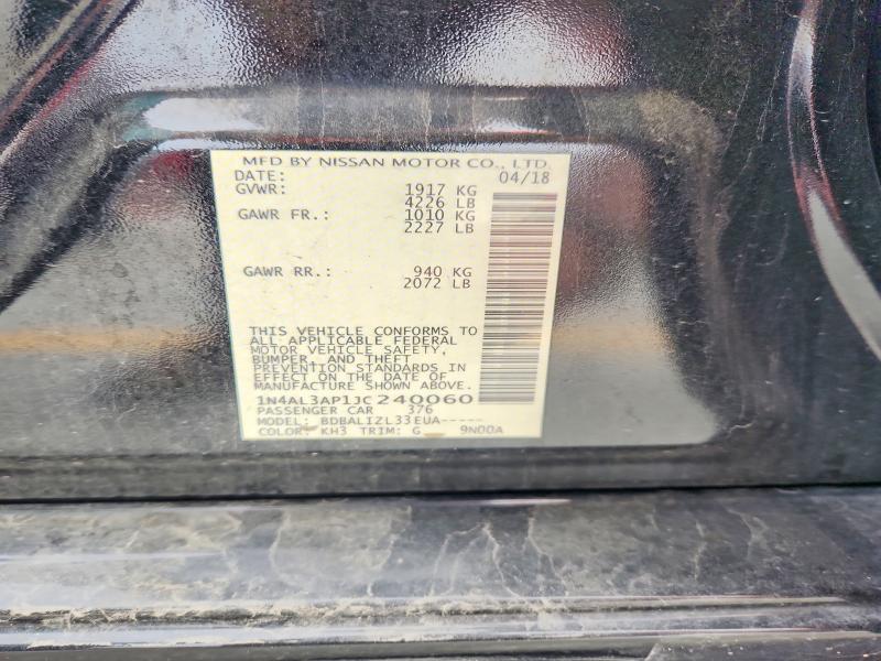 61581556 :رقم المزاد ، 1N4AL3AP1JC240060 vin ، 2018 Nissan Altima مزاد بيع