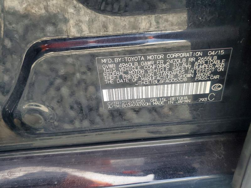 Продаж на аукціоні авто 2015 Lexus Gs, vin: JTHCE1BL6FA005328, номер лоту: 61763206