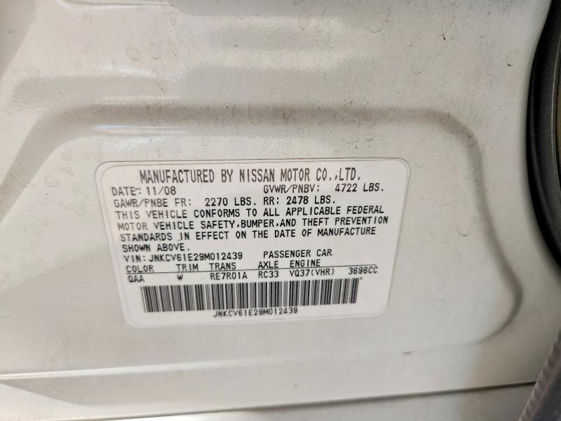 Aukcja sprzedaży 2009 Infiniti G37 Sedan, vin: JNKCV61E29M012439, numer aukcji: 60397936