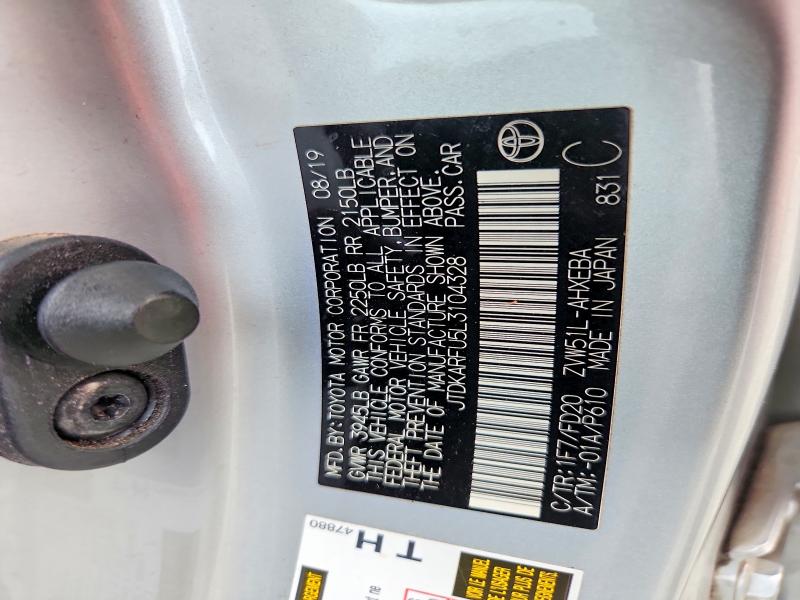 2020 Toyota Prius მანქანა იყიდება აუქციონზე, vin: JTDKARFU5L3104328, აუქციონის ნომერი: 62941186