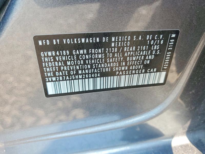Продаж на аукціоні авто 2017 Volkswagen Jetta, vin: 3VW2B7AJ5HM260404, номер лоту: 62855026