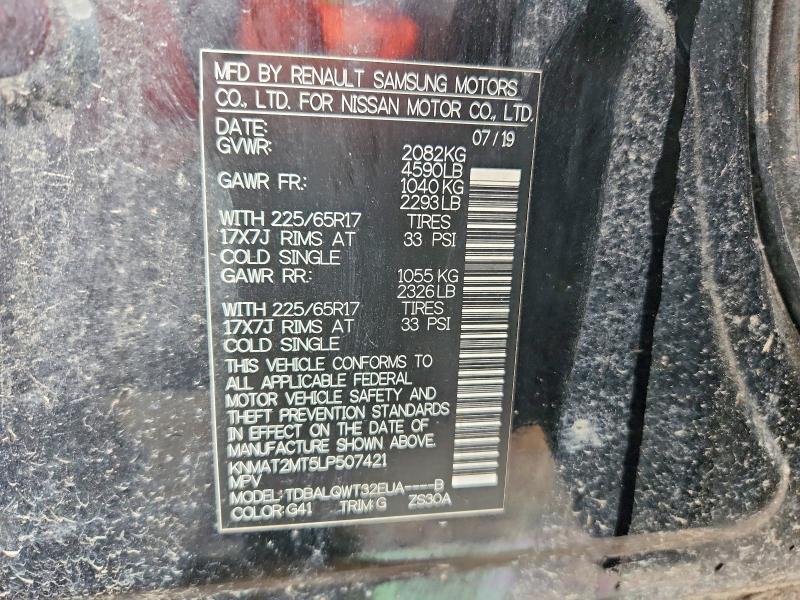 61805316 :رقم المزاد ، KNMAT2MT5LP507421 vin ، 2020 Nissan Rogue مزاد بيع