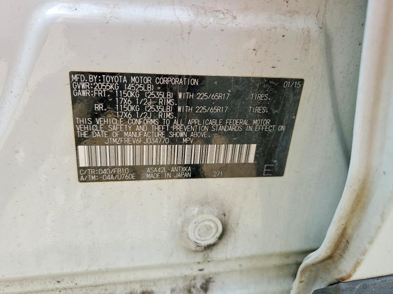 61549766 :رقم المزاد ، JTMZFREV6FJ034770 vin ، 2015 Toyota Rav4 مزاد بيع