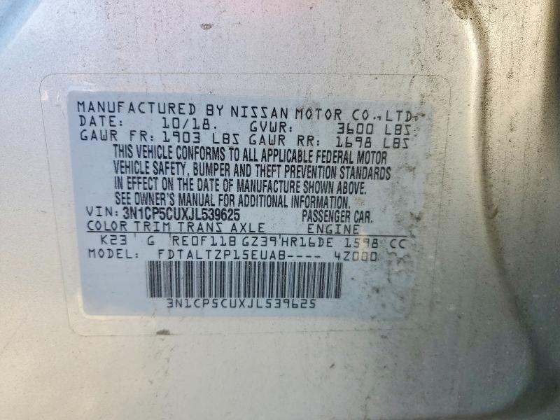 Aukcja sprzedaży 2018 Nissan Kicks, vin: 3N1CP5CUXJL539625, numer aukcji: 61633106
