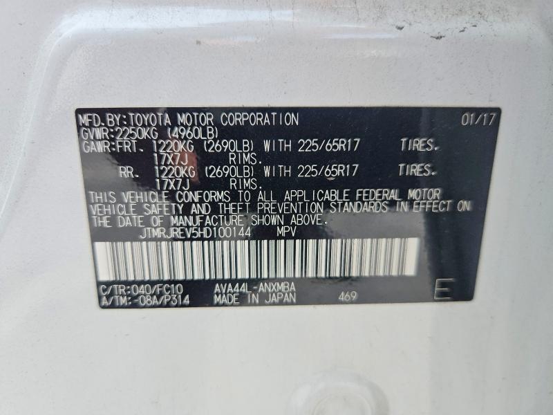 62643956 :رقم المزاد ، JTMRJREV5HD100144 vin ، 2017 Toyota Rav4 Hybrid مزاد بيع
