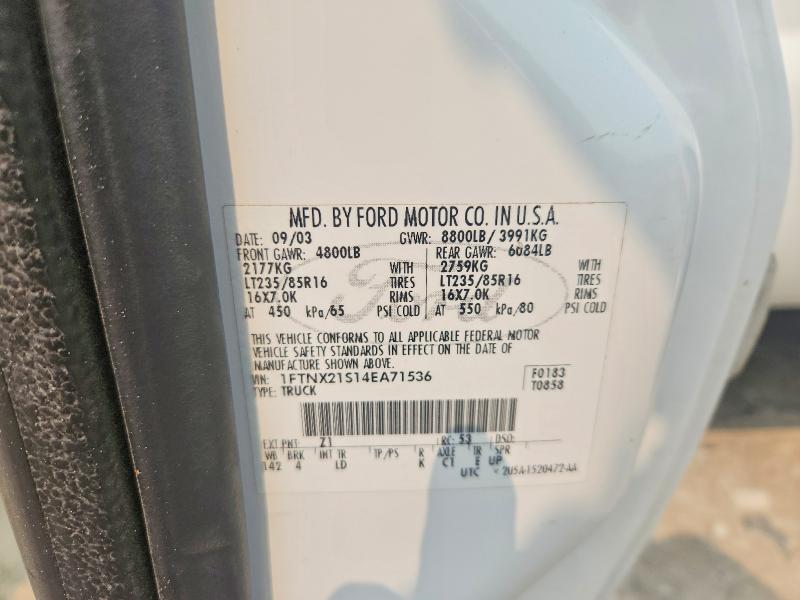 Aukcja sprzedaży 2004 Ford F250, vin: 1FTNX21S14EA71536, numer aukcji: 61303606