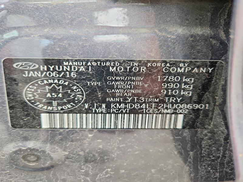 Продаж на аукціоні авто 2017 Hyundai Elantra, vin: KMHD84LF2HU086901, номер лоту: 56100676