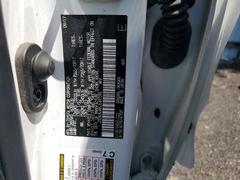 2018 Toyota 4runner მანქანა იყიდება აუქციონზე, vin: JTEBU5JR6J5497255, აუქციონის ნომერი: 61723506