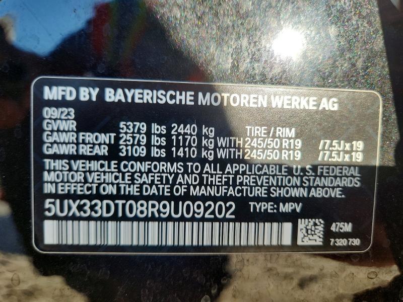 2024 Bmw X4 მანქანა იყიდება აუქციონზე, vin: 5UX33DT08R9U09202, აუქციონის ნომერი: 60197016