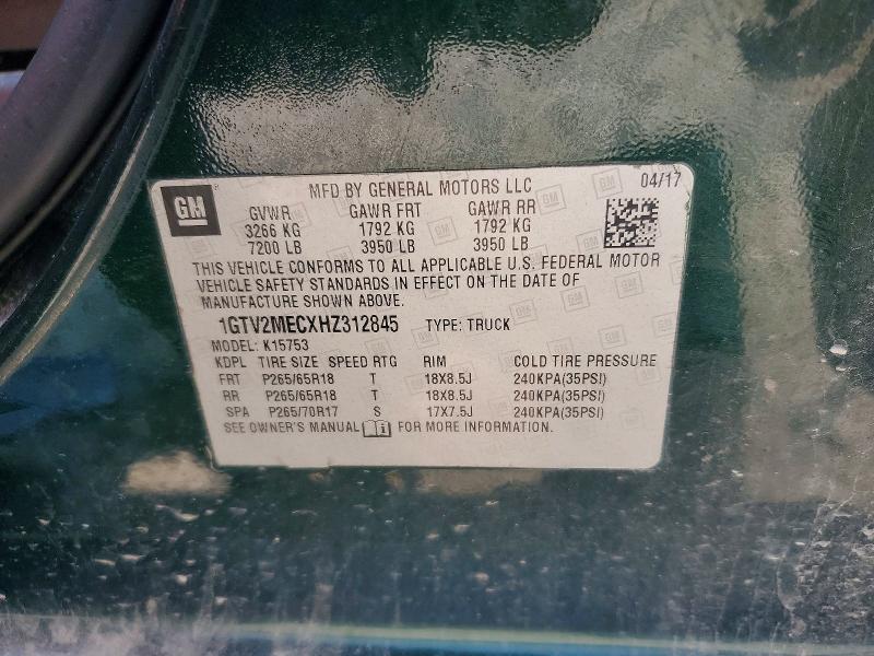 Продажа на аукционе авто 2017 Gmc Sierra, vin: 1GTV2MECXHZ312845, номер лота: 60819986