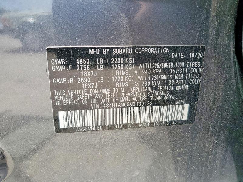 Aukcja sprzedaży 2021 Subaru Outback, vin: 4S4BTANC5M3130199, numer aukcji: 62234226
