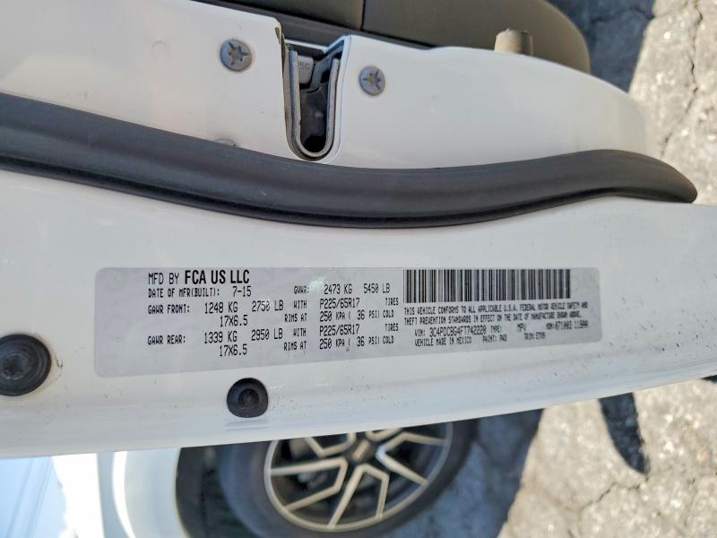 Продажа на аукционе авто 2015 Dodge Journey, vin: 3C4PDCBG4FT742220, номер лота: 59104566