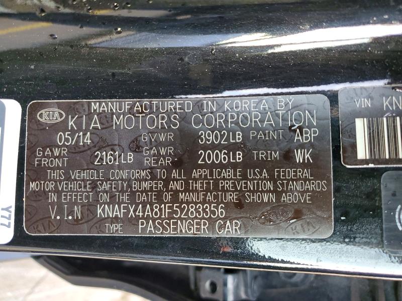 2015 Kia Forte მანქანა იყიდება აუქციონზე, vin: KNAFX4A81F5283356, აუქციონის ნომერი: 60245386
