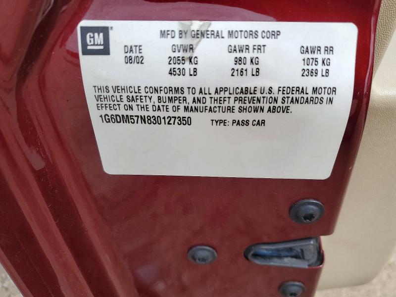 2003 Cadillac Cts მანქანა იყიდება აუქციონზე, vin: 1G6DM57N830127350, აუქციონის ნომერი: 60085236
