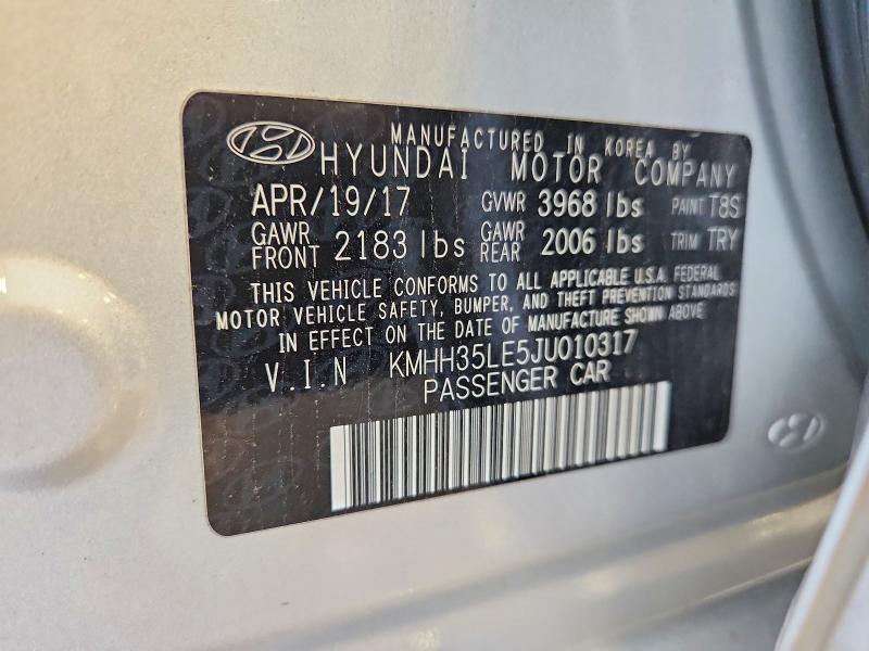 2018 Hyundai Elantra Gt მანქანა იყიდება აუქციონზე, vin: KMHH35LE5JU010317, აუქციონის ნომერი: 60506936