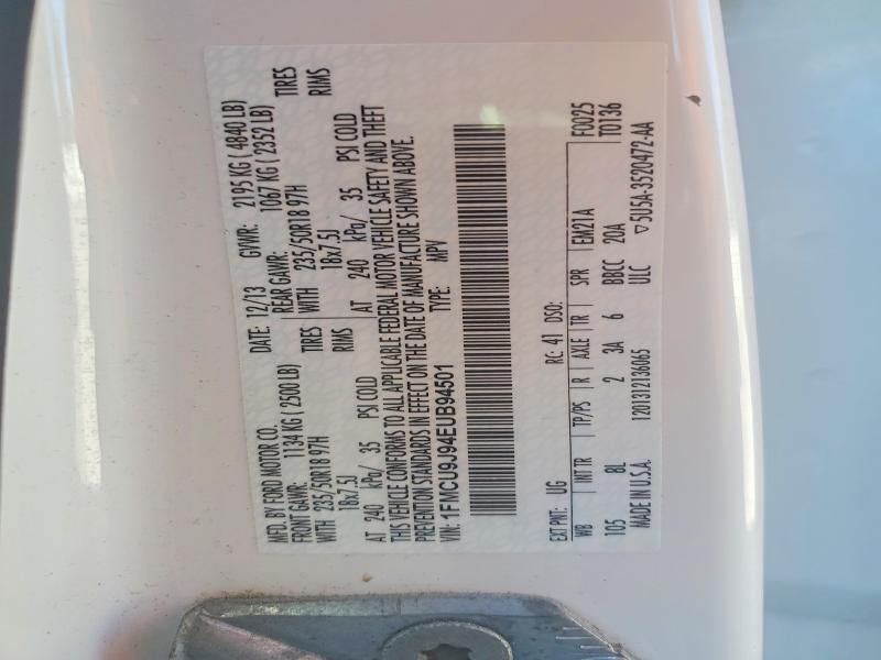 61041726 :رقم المزاد ، 1FMCU9J94EUB94501 vin ، 2014 Ford Escape مزاد بيع