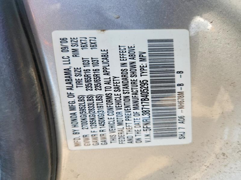 Продаж на аукціоні авто 2007 Honda Odyssey, vin: 5FNRL38717B405295, номер лоту: 59960406