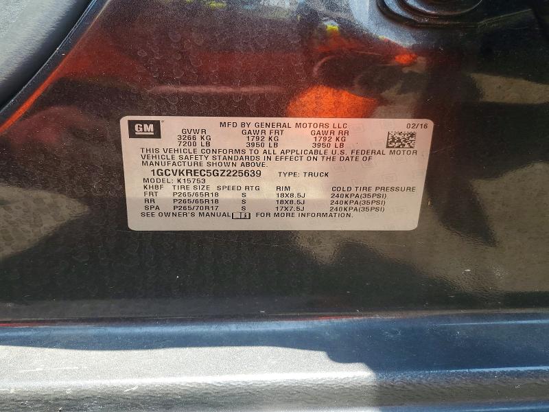 Продаж на аукціоні авто 2016 Chevrolet Silverado, vin: 1GCVKREC5GZ225639, номер лоту: 63229026