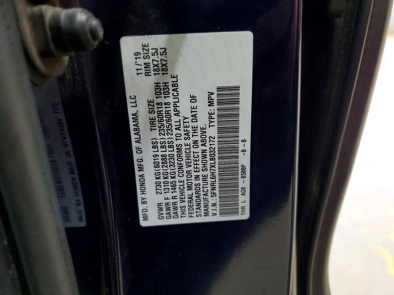 Продаж на аукціоні авто 2020 Honda Odyssey, vin: 5FNRL6H7XLB032172, номер лоту: 59321206