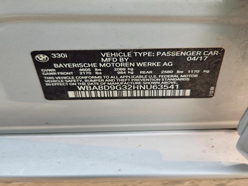 Aukcja sprzedaży 2017 Bmw 330, vin: WBA8D9G32HNU63541, numer aukcji: 61710096