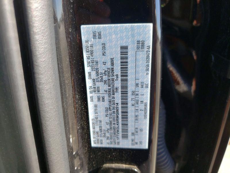 Aukcja sprzedaży 2024 Ford F150, vin: 1FTVW3LK6RWG06514, numer aukcji: 62855216
