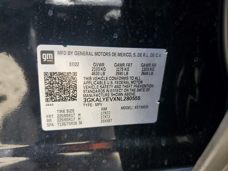 Aukcja sprzedaży 2022 Gmc Terrain, vin: 3GKALYEVXNL280555, numer aukcji: 62071866