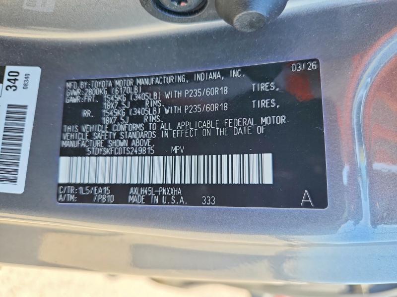 Продажа на аукционе авто 2026 Toyota Sienna, vin: 5TDYSKFC0TS249815, номер лота: 60066976