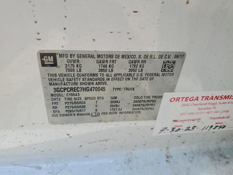 Продажа на аукционе авто 2017 Chevrolet Silverado, vin: 3GCPCREC7HG470045, номер лота: 63480586