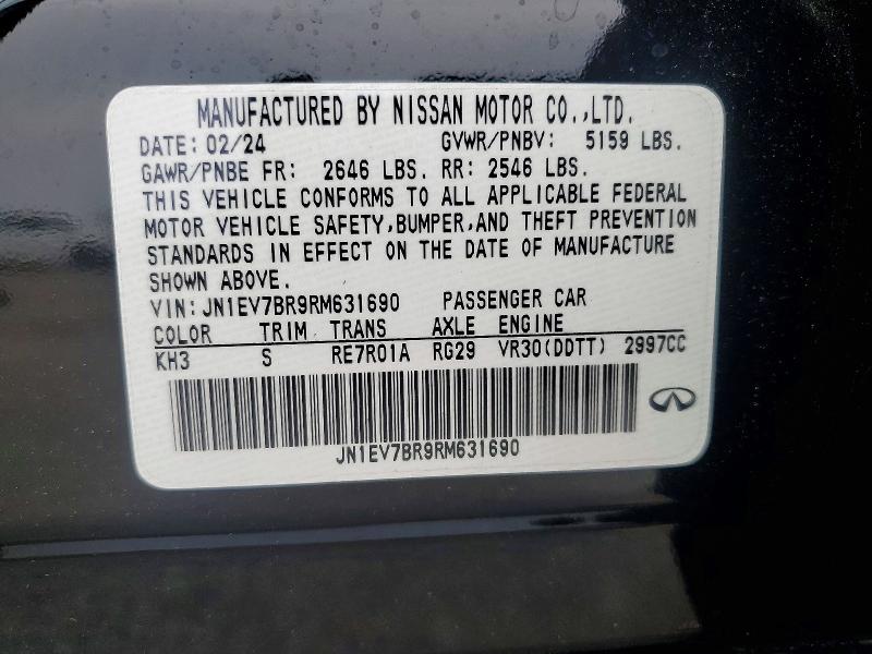 Продажа на аукционе авто 2024 Infiniti Q50, vin: JN1EV7BR9RM631690, номер лота: 85454975