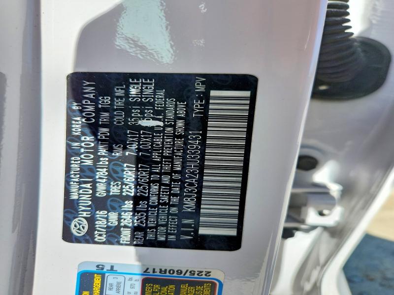 Aukcja sprzedaży 2017 Hyundai Tucson, vin: KM8J3CA23HU339431, numer aukcji: 63355556