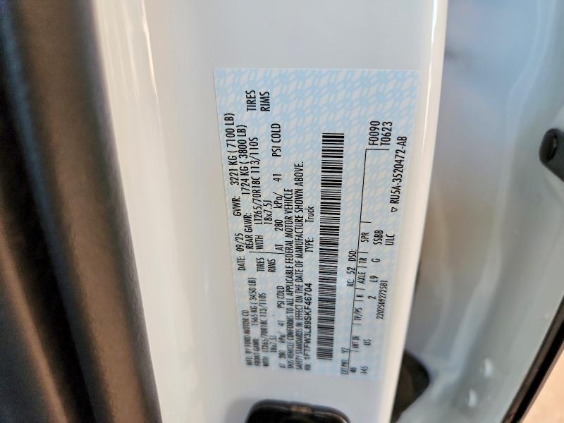 Aukcja sprzedaży 2025 Ford F150, vin: 1FTFW3L89SKF46704, numer aukcji: 58530966