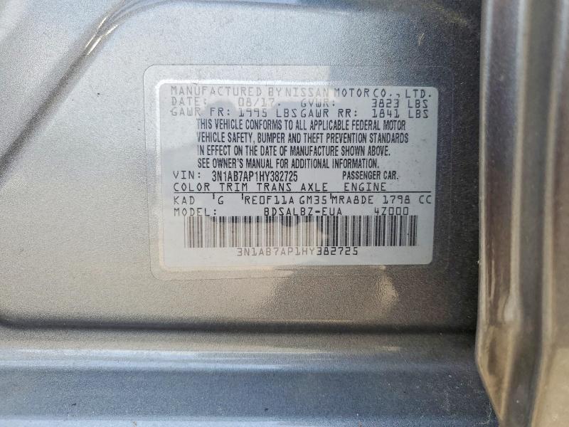 60484856 :رقم المزاد ، 3N1AB7AP1HY382725 vin ، 2017 Nissan Sentra مزاد بيع