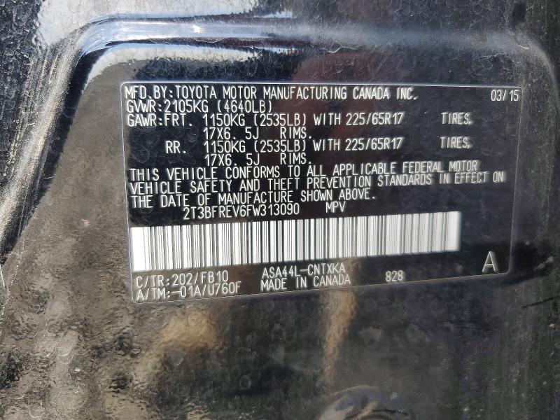 Aukcja sprzedaży 2015 Toyota Rav4, vin: 2T3BFREV6FW313090, numer aukcji: 61571276
