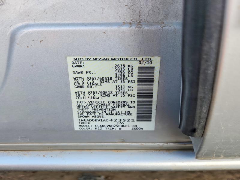Aukcja sprzedaży 2010 Nissan Frontier, vin: 1N6AD0EV1AC423521, numer aukcji: 63162796