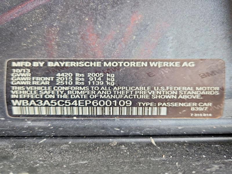 2014 Bmw 328 მანქანა იყიდება აუქციონზე, vin: WBA3A5C54EP600109, აუქციონის ნომერი: 59630656