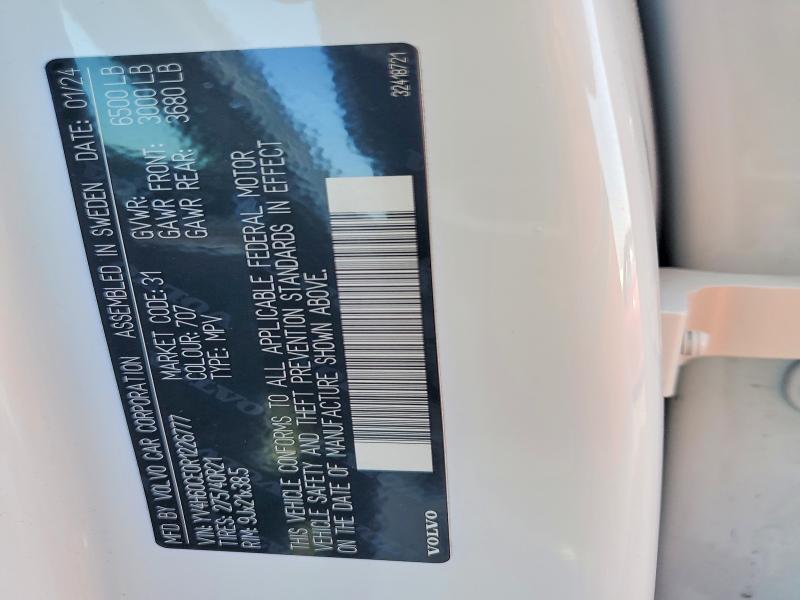 Продаж на аукціоні авто 2024 Volvo Xc90, vin: YV4H60CE0R1226777, номер лоту: 60837896