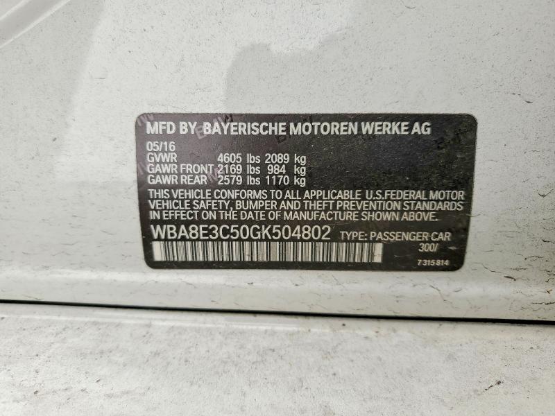 Продажа на аукционе авто 2016 Bmw 328, vin: WBA8E3C50GK504802, номер лота: 61440266