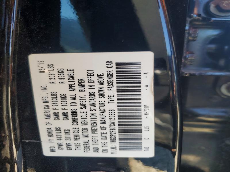 Продаж на аукціоні авто 2012 Honda Accord, vin: 1HGCP2F87CA120668, номер лоту: 61526126