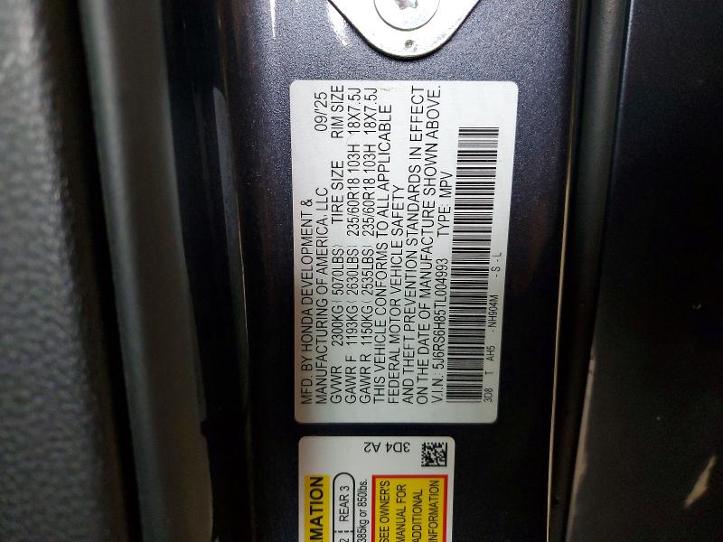 Aukcja sprzedaży 2026 Honda Cr-v, vin: 5J6RS6H85TL004993, numer aukcji: 63023316