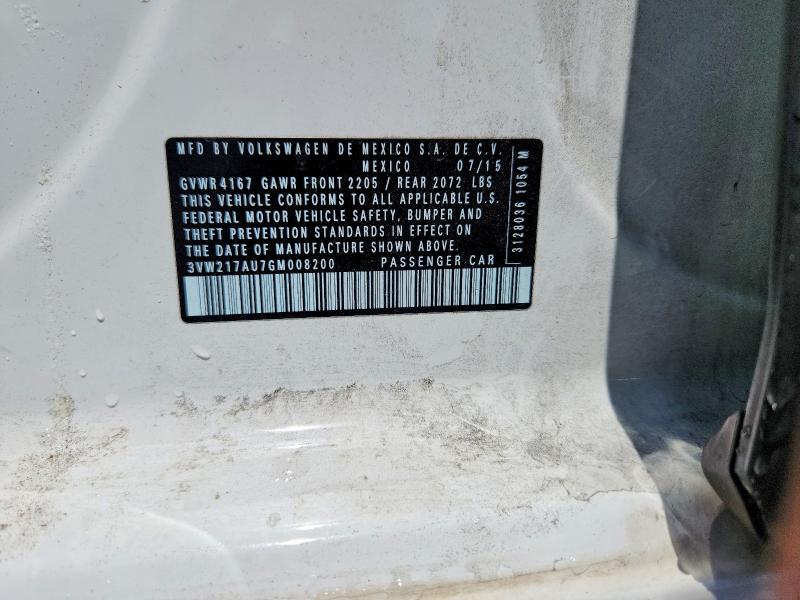 Продажа на аукционе авто 2016 Volkswagen Golf, vin: 3VW217AU7GM008200, номер лота: 62772696