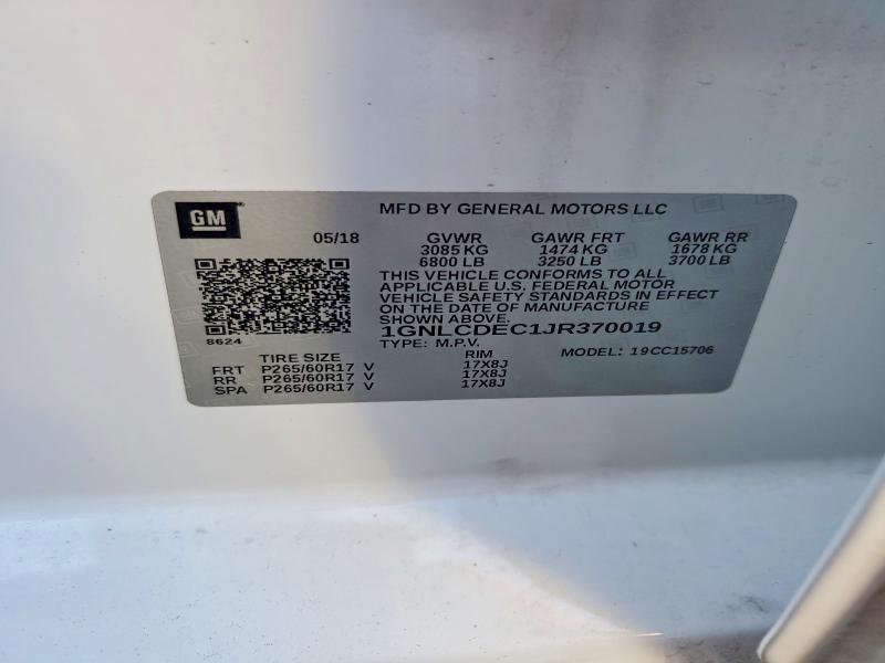 Продажа на аукционе авто 2018 Chevrolet Tahoe, vin: 1GNLCDEC1JR370019, номер лота: 60693356
