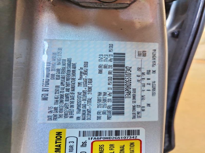59849906 :رقم المزاد ، 1FA6P0HD2G5107342 vin ، 2016 Ford Fusion مزاد بيع