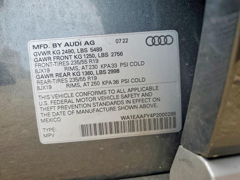 Продаж на аукціоні авто 2023 Audi Q5, vin: WA1EAAFY4P2000288, номер лоту: 63334666