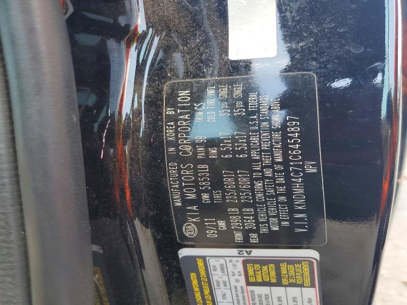 Aukcja sprzedaży 2012 Kia Sedona, vin: KNDMH4C71C6454897, numer aukcji: 62341466